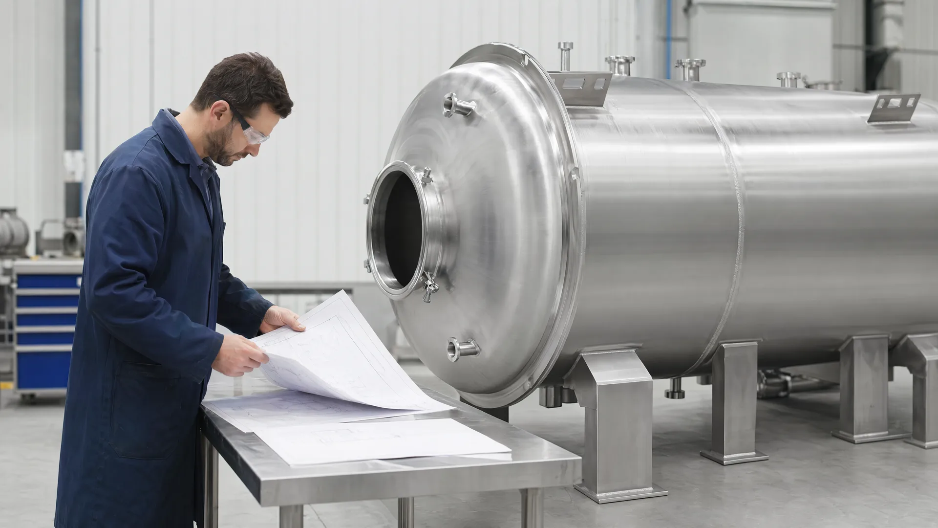 Manufacturing engineer performing a drawing feasibility review